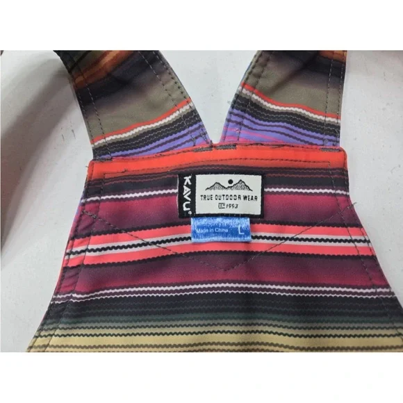 KAVU San Blas Overalls Sunrise Stripe Gorpcore Hiking Active Size L Womens - Picture 3 of 8